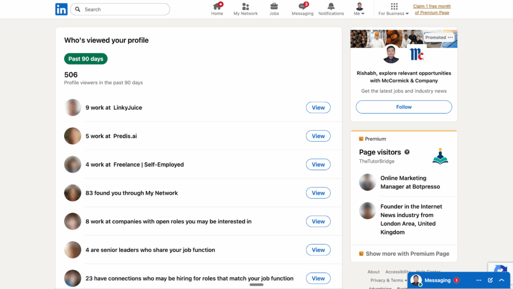 LinkedIn Profile Views